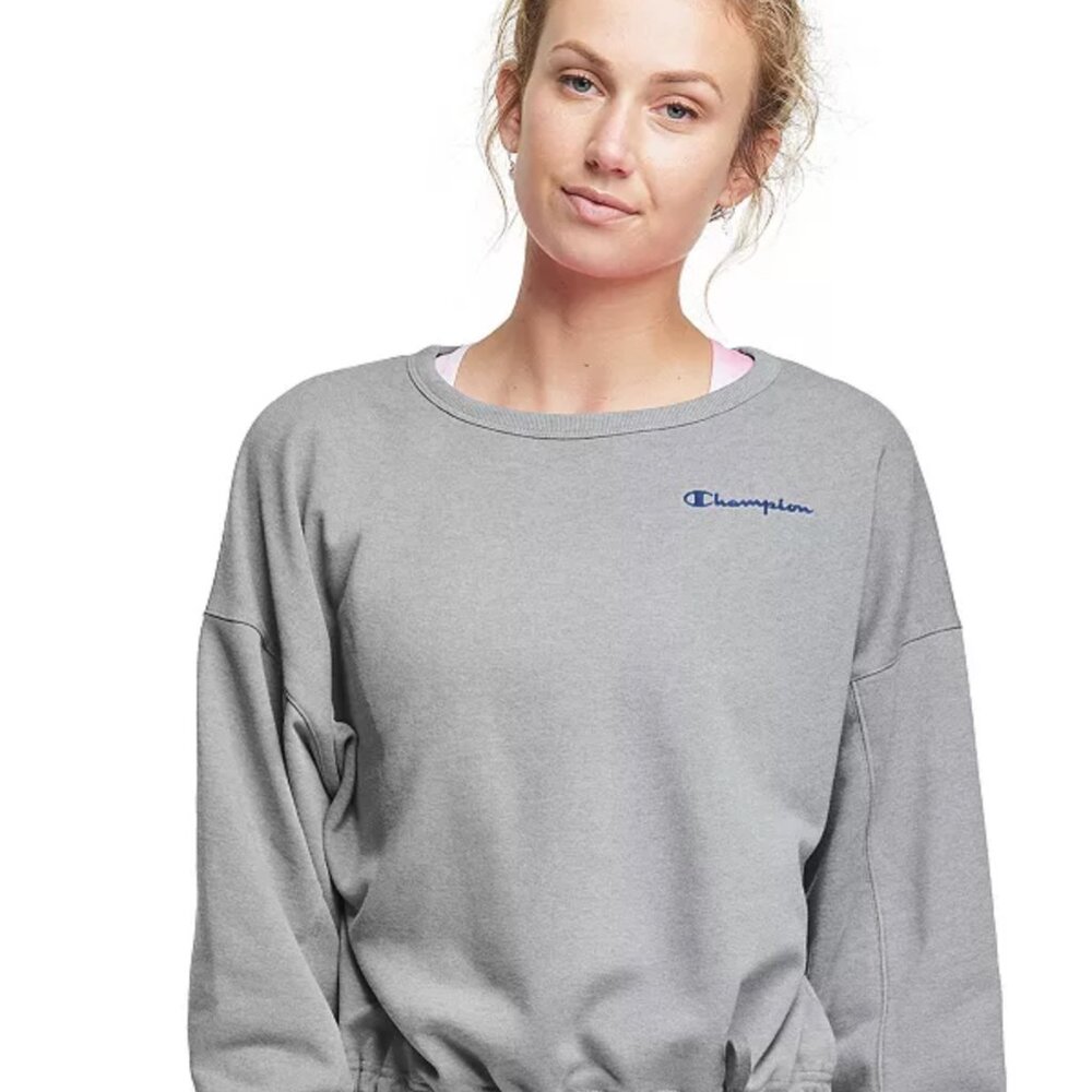 Champion Gray Boxy Tie Front Hoodie